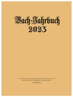 cover image of Bach-Jahrbuch 2023